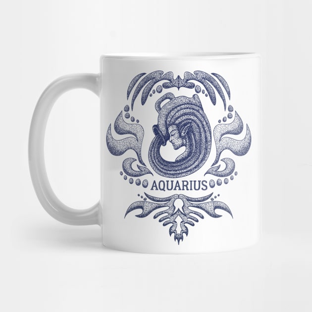 Aquarius Zodiac Sign Vintage by AllWellia